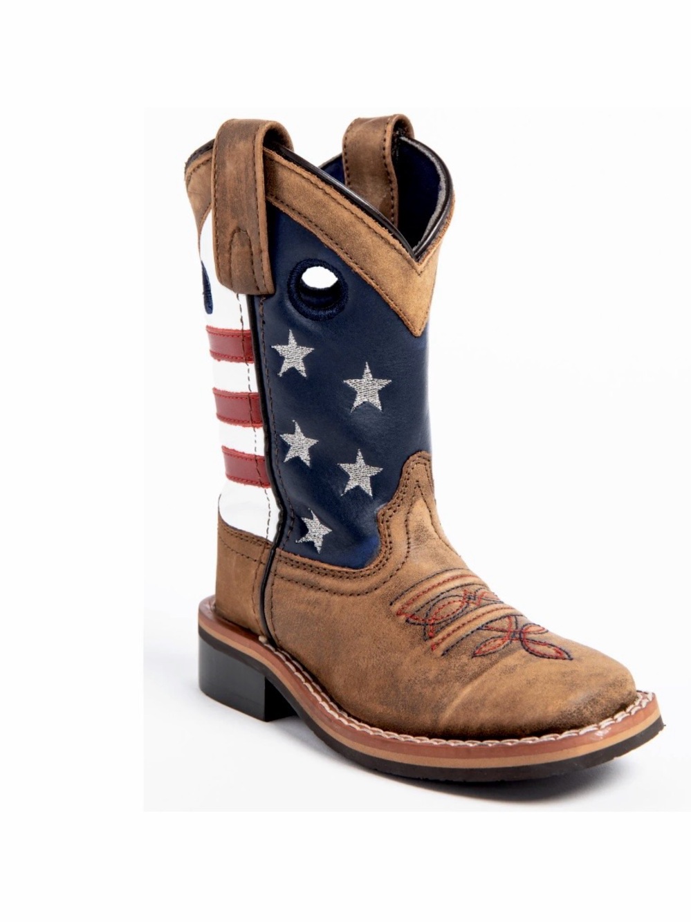 CODY JAMES BOYS’ USA FLAG WESTERN 4TH OF JULY BOOTS. BROAD SQUARE TOE Sz13